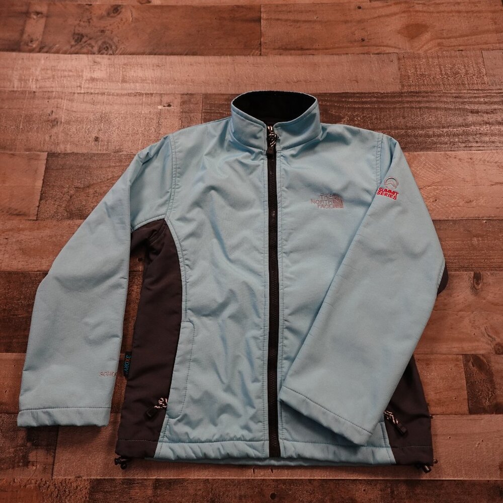 The North Face soft shell Jacket women's medium Blue Gray Schoeller summit